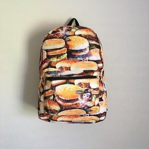 Hot Topic hamburger print backpack